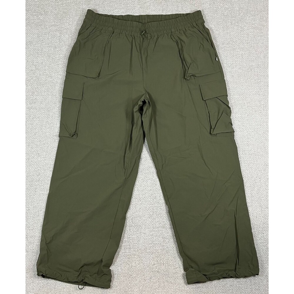 Fabletics Heights Cargo Pants Women's XXL 1X Green Baggy Nylon Stretch Hiking